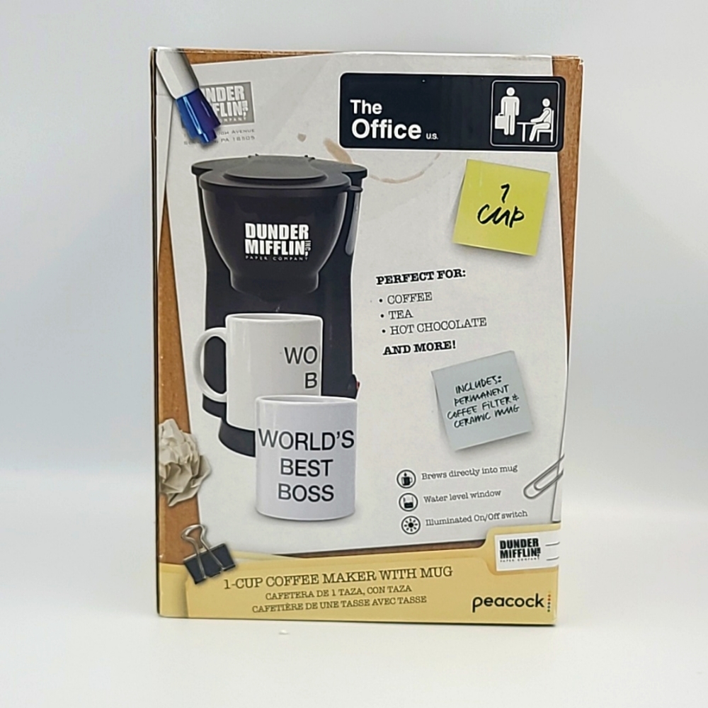 BN The Office Coffee Maker with World's Best Boss Mug